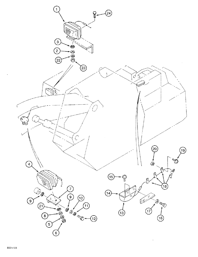 Схема запчастей Case 9030 - (4-20) - WORK LAMPS AND WIRING (04) - ELECTRICAL SYSTEMS