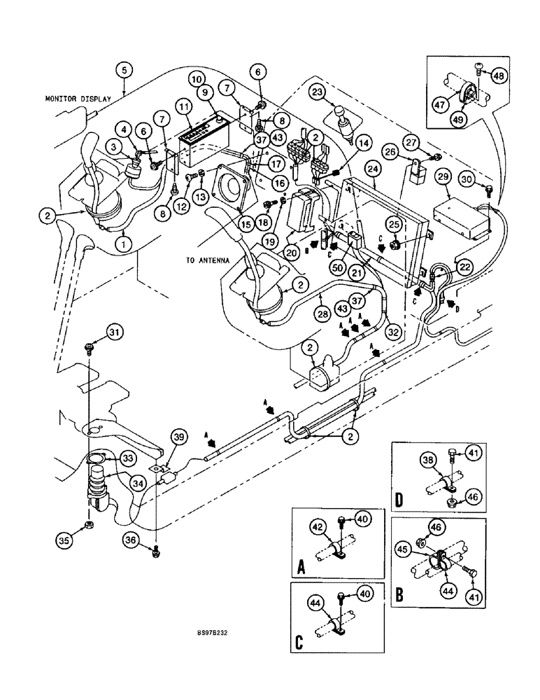 Схема запчастей Case 9040B - (4-34) - CAB ELECTRICAL SYSTEM, CONSOLE, CONTROLLER AND AUXILIARY CONTROL HARNESSES, PIN DAC04#2001 AND AFTER (04) - ELECTRICAL SYSTEMS