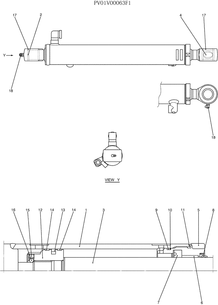 Схема запчастей Case CX27B - (07-033) - CYLINDER ASSY, BUCKET (35) - HYDRAULIC SYSTEMS