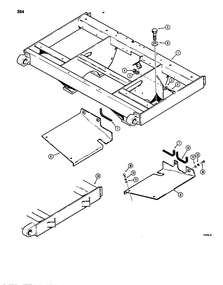 Схема запчастей Case 850B - (354) - SEAT AND TANK FRAME (05) - UPPERSTRUCTURE CHASSIS