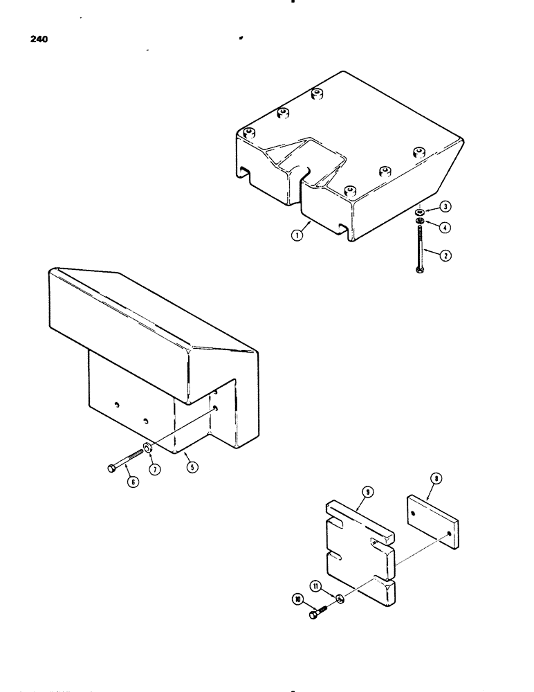 Схема запчастей Case 450B - (240) - COUNTERWEIGHTS, FRONT AND REAR COUNTERWEIGHTS (05) - UPPERSTRUCTURE CHASSIS