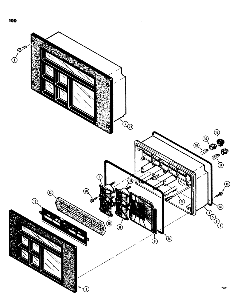 Схема запчастей Case 580C - (100) - INSTRUMENT CLUSTER (04) - ELECTRICAL SYSTEMS