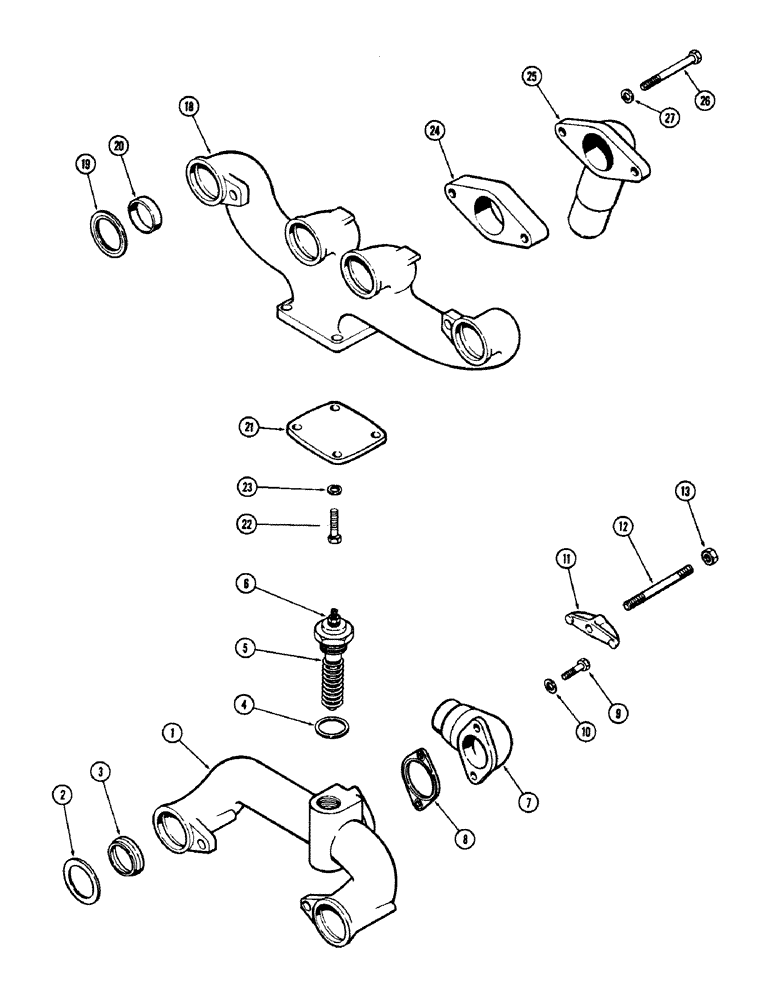 Схема запчастей Case 680CK - (010) - MANIFOLD, (267) DIESEL ENGINE (10) - ENGINE