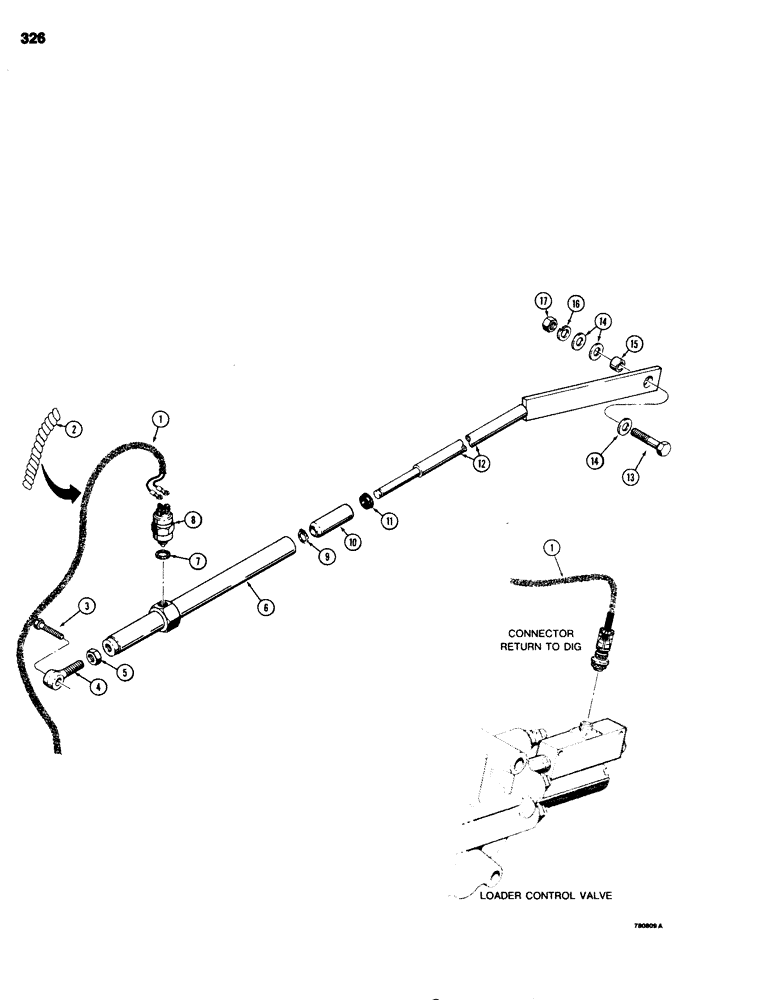 Схема запчастей Case 680G - (326) - LOADER RETURN-TO-DIG PARTS (09) - CHASSIS/ATTACHMENTS
