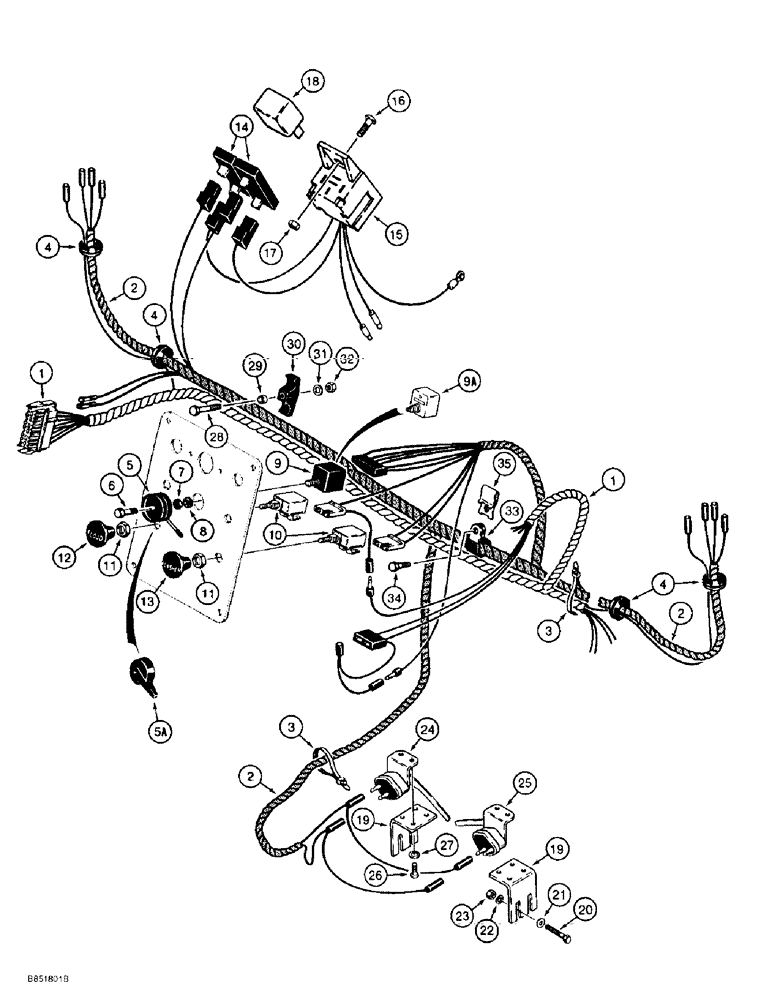 Схема запчастей Case 584E - (4-20) - ELECTRICAL CIRCUIT, FLASHER HARNESS AND CONTROLS (04) - ELECTRICAL SYSTEMS