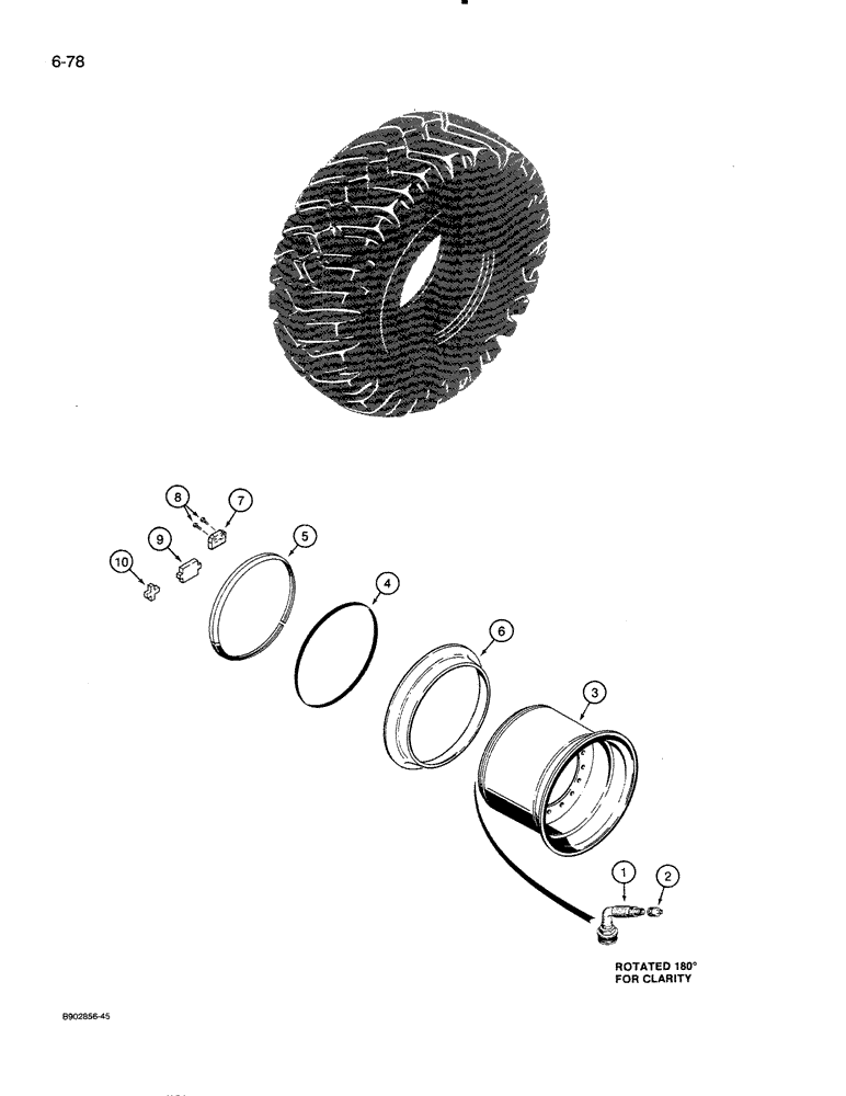 Схема запчастей Case 821 - (6-078) - WHEELS - 17 X 25 RIMS FOR 20.5 X 25 TIRES (06) - POWER TRAIN