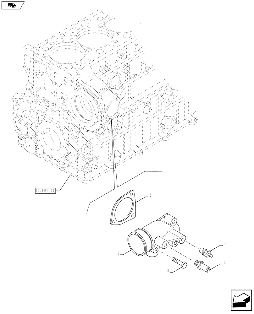 Схема запчастей Case F3BE0684N E915 - (10.402.03) - PIPING - ENGINE COOLING SYSTEM (504061191-504061378) (10) - ENGINE