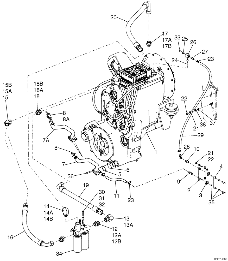 Схема запчастей Case 921E - (06-02) - TRANSMISSION - HYDRAULICS, TRANSMISSION FILL TUBE (06) - POWER TRAIN