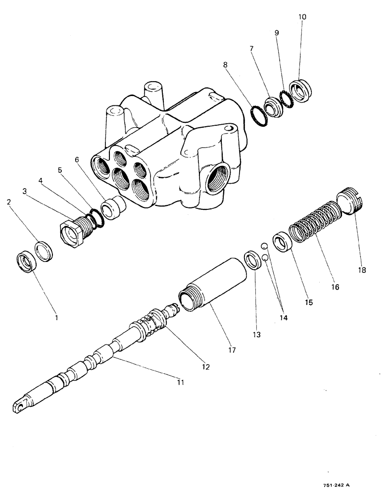 Схема запчастей Case 580F - (186) - LOADER CONTROL VALVE, LIFT SPOOL (35) - HYDRAULIC SYSTEMS