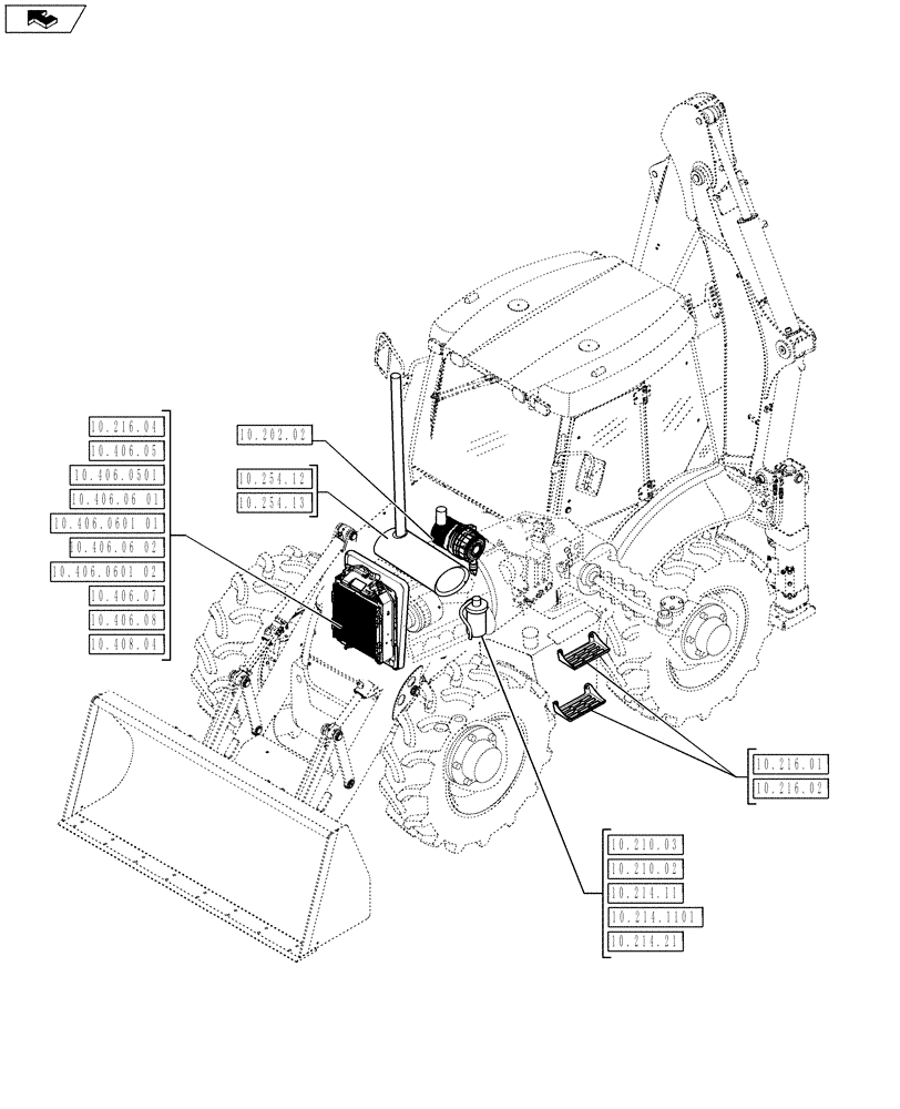 Схема запчастей Case 590SN - (10.000.10[02]) - SECTION INDEX - ENGINE (10) - ENGINE