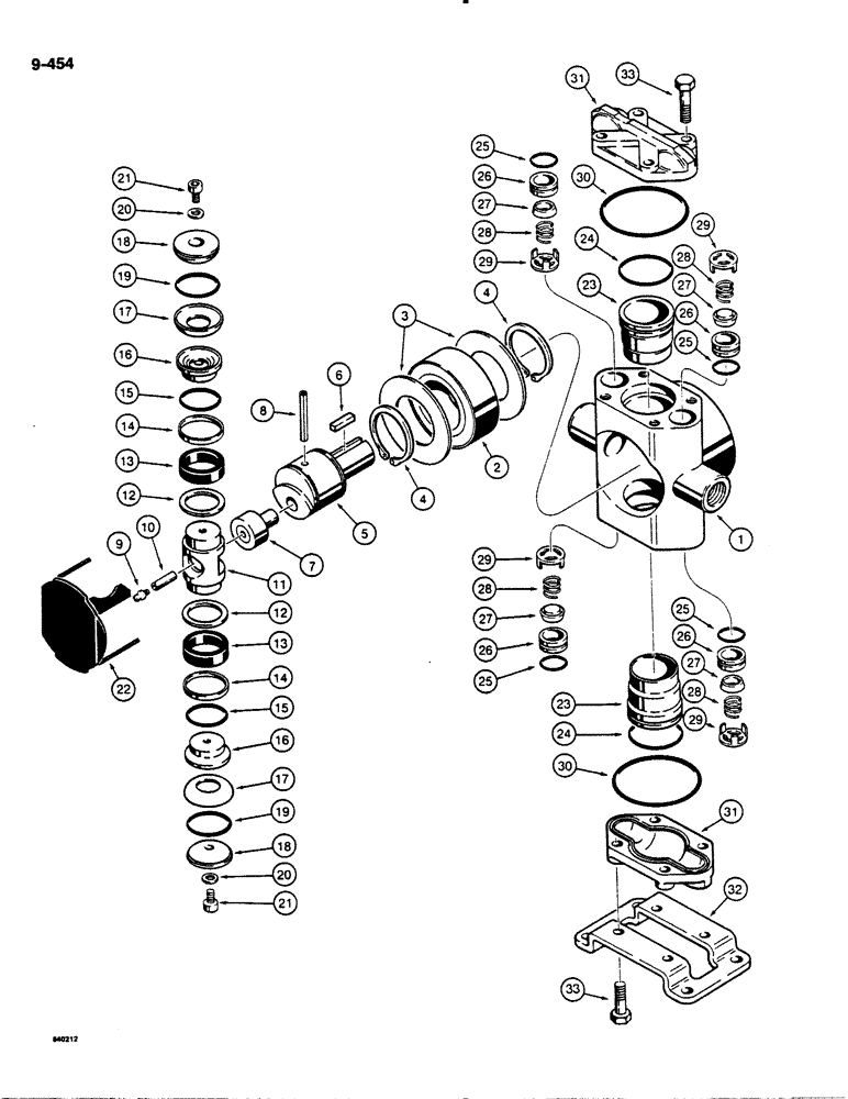 Схема запчастей Case DH4B - (9-454) - HYDRA-BORER WATER PUMP (09) - CHASSIS/ATTACHMENTS