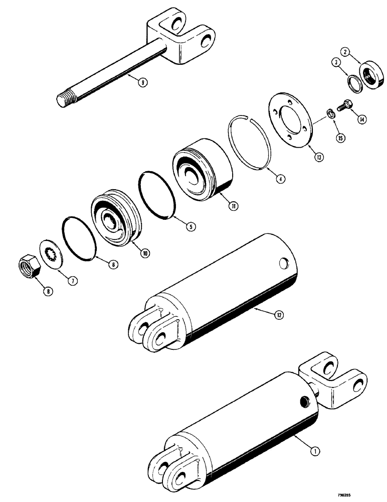 Схема запчастей Case 350 - (326) - A11231 THREE POINT HITCH CYLINDER (07) - HYDRAULIC SYSTEM