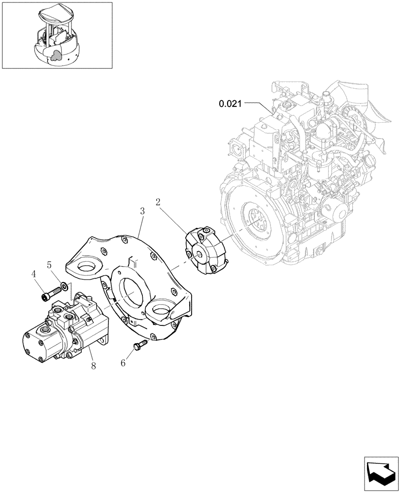 Схема запчастей Case CX20B - (1.030[01]) - POWER TAKE OFF ASSY (35) - HYDRAULIC SYSTEMS