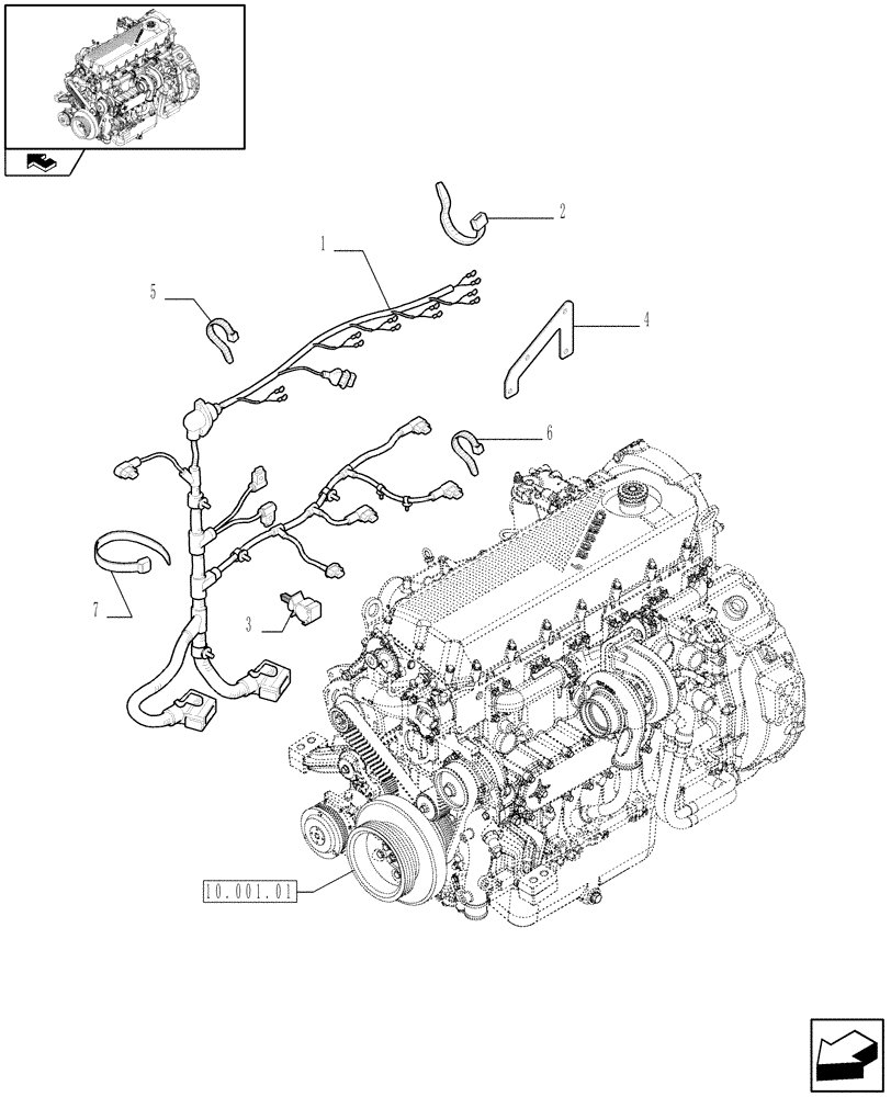 Схема запчастей Case F2CE9684U E151 - (55.100.01) - MOTOR ELECTRIC INSTALLATION (504134711 - 504162700) (06) - ELECTRICAL SYSTEMS