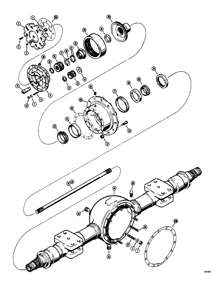 Схема запчастей Case 800 - (178) - PRM130 AXLE AND PLANETARY (03) - TRANSMISSION