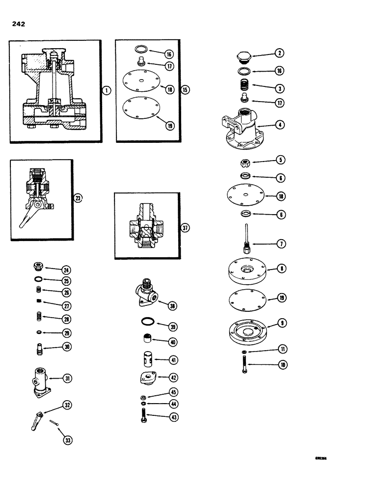 Схема запчастей Case W26B - (242) - BRAKE SYSTEM, L12620 MOISTURE EJECTION VALVE (07) - BRAKES