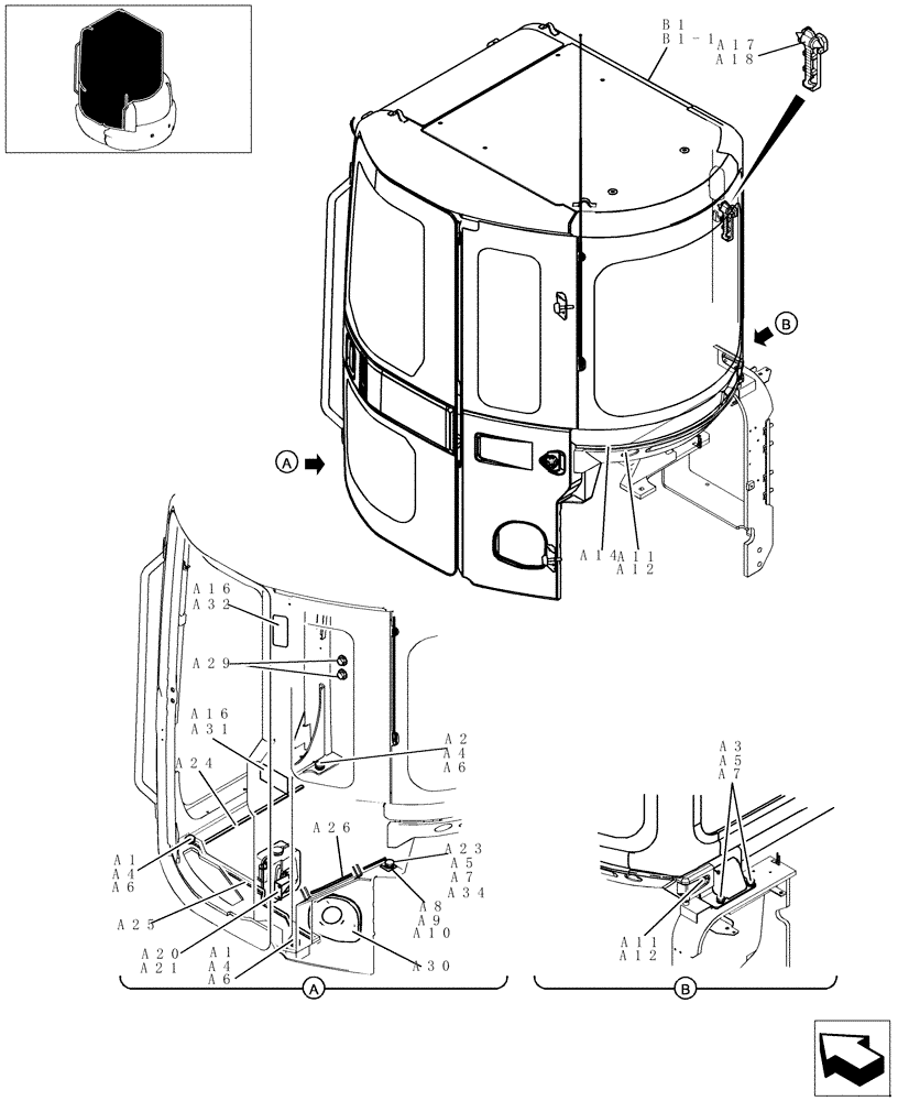 Схема запчастей Case CX27B - (176-18[1]) - CAB (90) - PLATFORM, CAB, BODYWORK AND DECALS