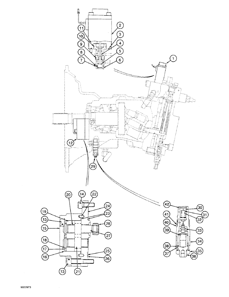 Схема запчастей Case 9030 - (8-18) - 153584A1 EQUIPMENT PUMP, PRESSURE REDUCING & RELIEF VALVES & PILOT GEAR PUMP (08) - HYDRAULICS
