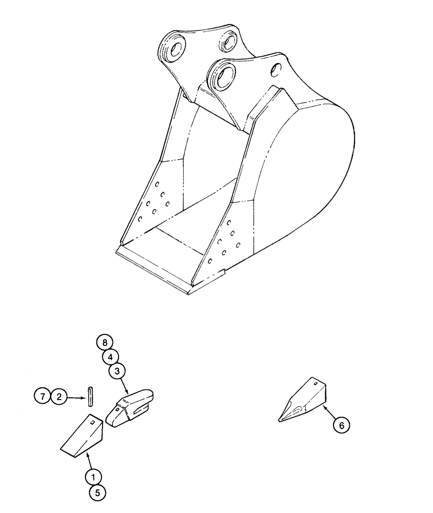 Схема запчастей Case 9040 - (9-76) - ESCO BUCKT TOOTH OPTIONS (09) - CHASSIS