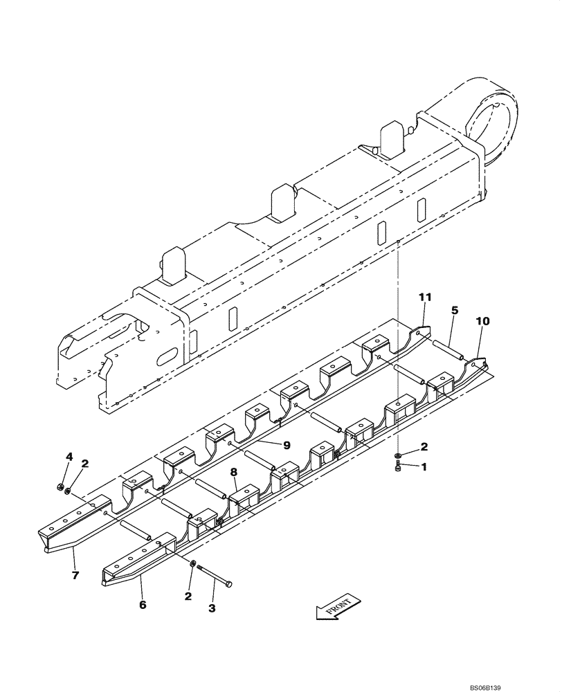 Схема запчастей Case CX700 - (05-010-00[01]) - GUIDE, CHAIN (OPTIONAL) (11) - TRACKS/STEERING