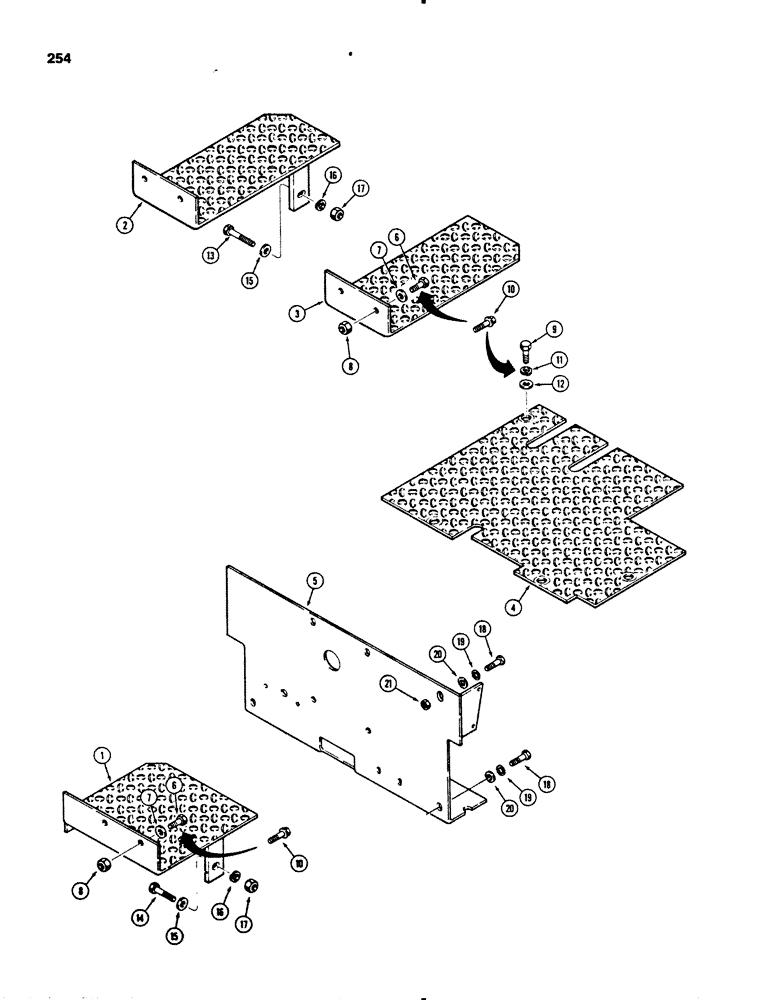 Схема запчастей Case 450B - (254) - FLOOR PLATES (05) - UPPERSTRUCTURE CHASSIS