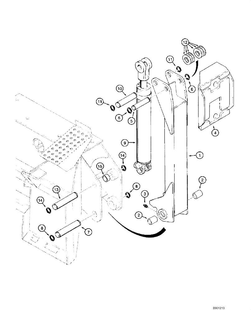 Схема запчастей Case 1845C - (09-72) - BACKHOE - STABILIZERS, D100, D100XR (NORTH AMERICA) (09) - CHASSIS/ATTACHMENTS
