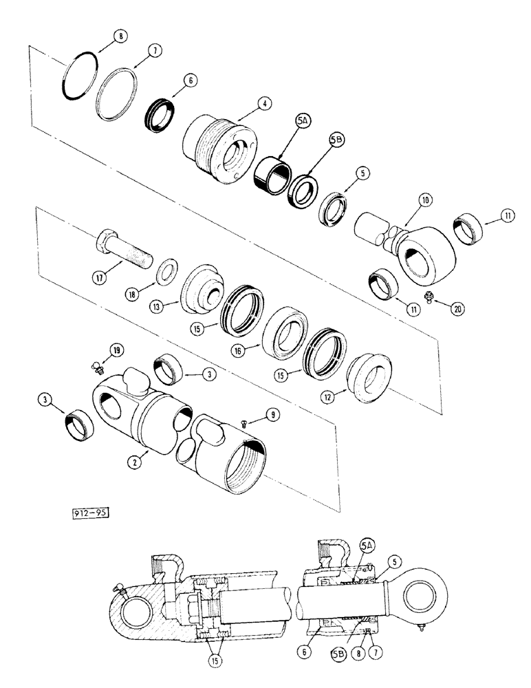 Схема запчастей Case 35 - (178) - BACKHOE DIPPER CYLINDER 