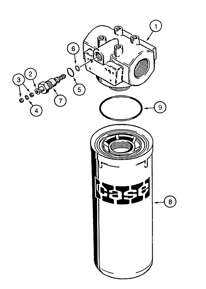 Схема запчастей Case 960 - (06-37) - OIL CHARGE FILTER ASSY (06) - POWER TRAIN