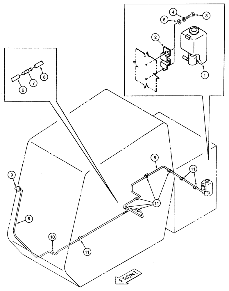 Схема запчастей Case 9050 - (4-24) - WINDSHIELD WASHER (04) - ELECTRICAL SYSTEMS