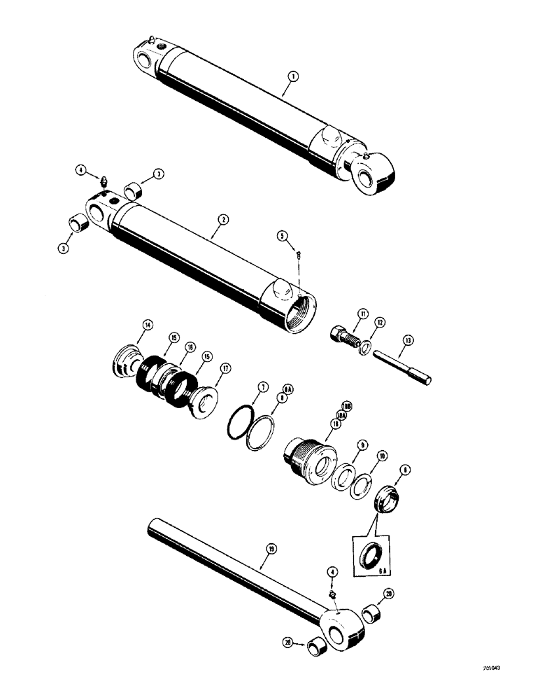 Схема запчастей Case 34 - (118) - BACKHOE BOOM CYLINDERS, BACKHOE SN. 4176351 AND AFTER 