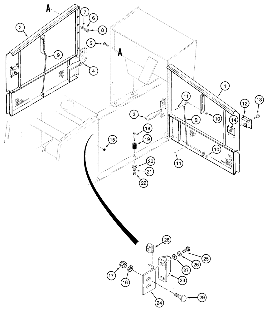 Схема запчастей Case 821C - (09-22) - DOORS SIDE, ENGINE (09) - CHASSIS