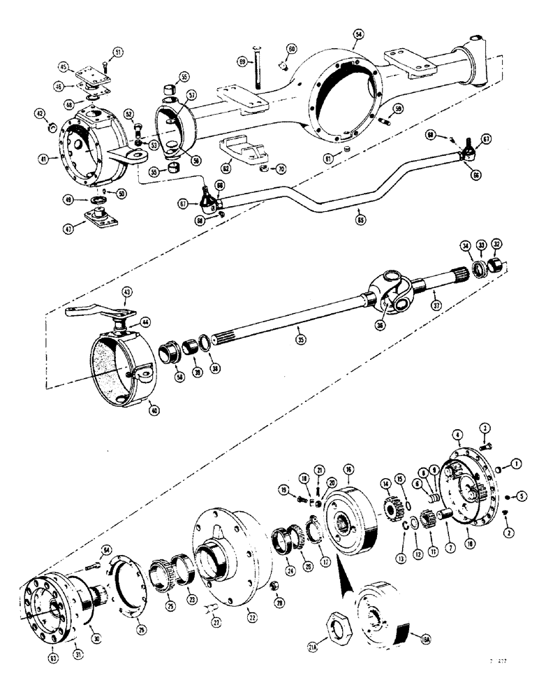 Схема запчастей Case W7E - (178) - STEERING AXLE HOUSING AND PLANETARY (06) - POWER TRAIN