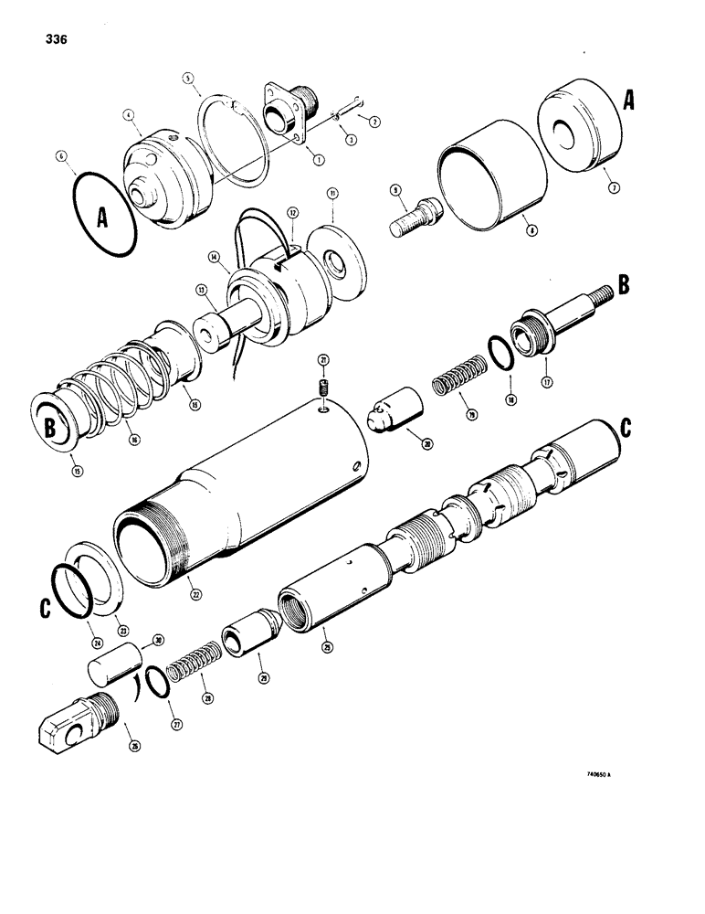 Схема запчастей Case W18 - (336) - D63369 TILT SPOOL (08) - HYDRAULICS