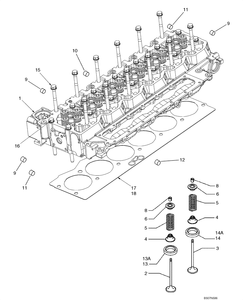 Схема запчастей Case 850L - (02-18) - CYLINDER HEAD - ASSEMBLY (02) - ENGINE