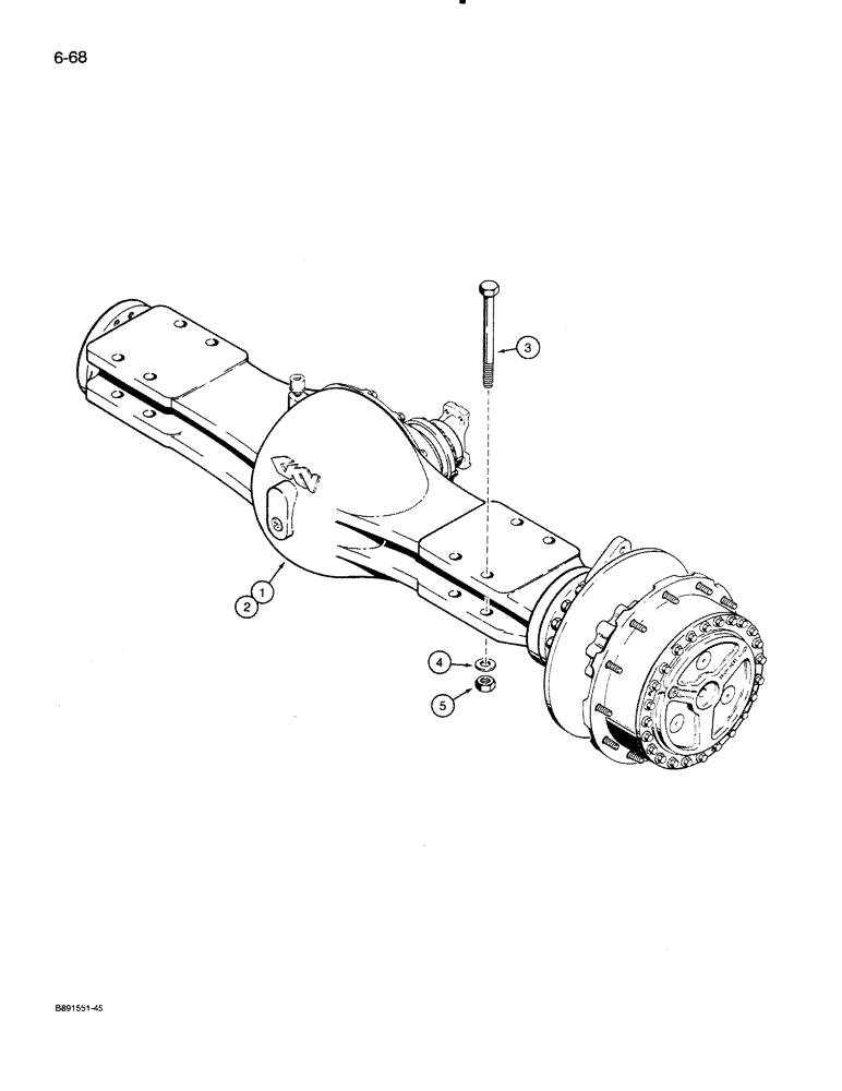 Схема запчастей Case 821 - (6-068) - AXLE ASSEMBLIES AND MOUNTING (06) - POWER TRAIN