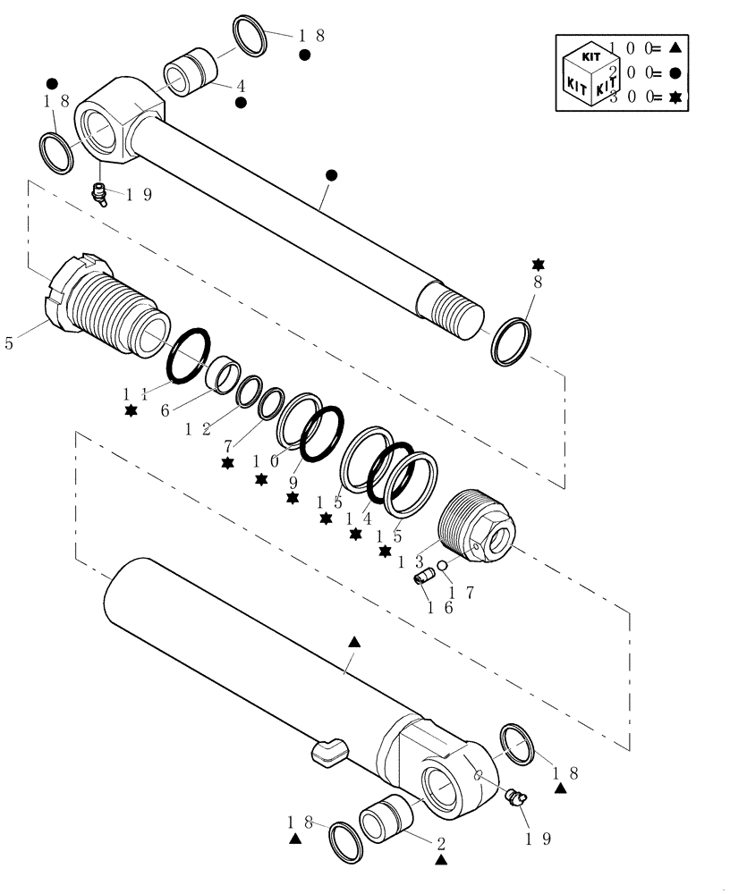 Схема запчастей Case CX20B - (2.030A[01]) - BUCKET CYLINDER (84) - BOOMS, DIPPERS & BUCKETS