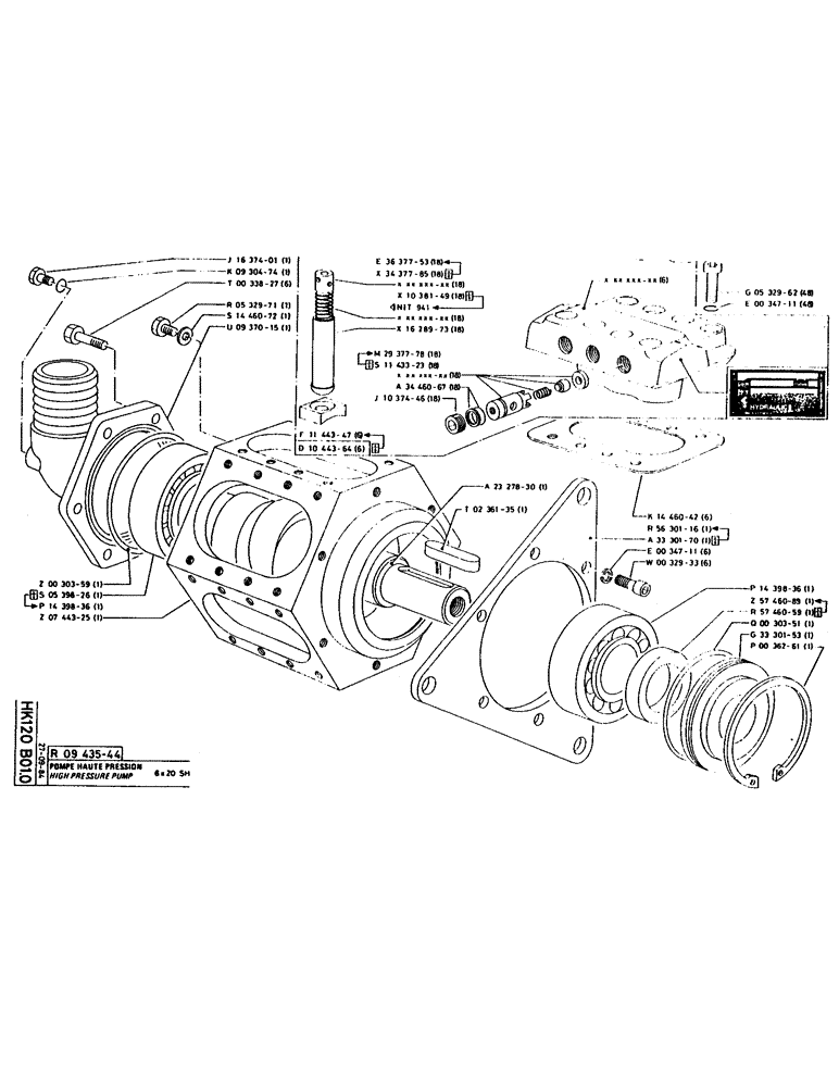 Схема запчастей Case 160CK - (185) - HIGH PRESSURE PUMP (07) - HYDRAULIC SYSTEM