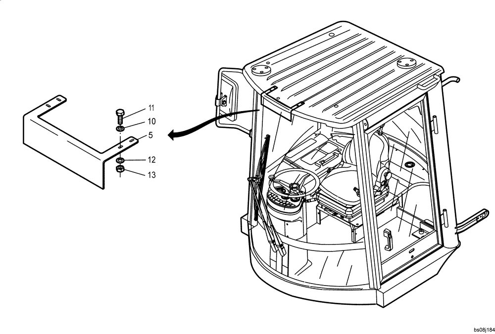 Схема запчастей Case 321D - (35.070[001]) - LICENCE PL.BRACKET INSTALLATION (OPTION) (S/N 591052-UP) No Description
