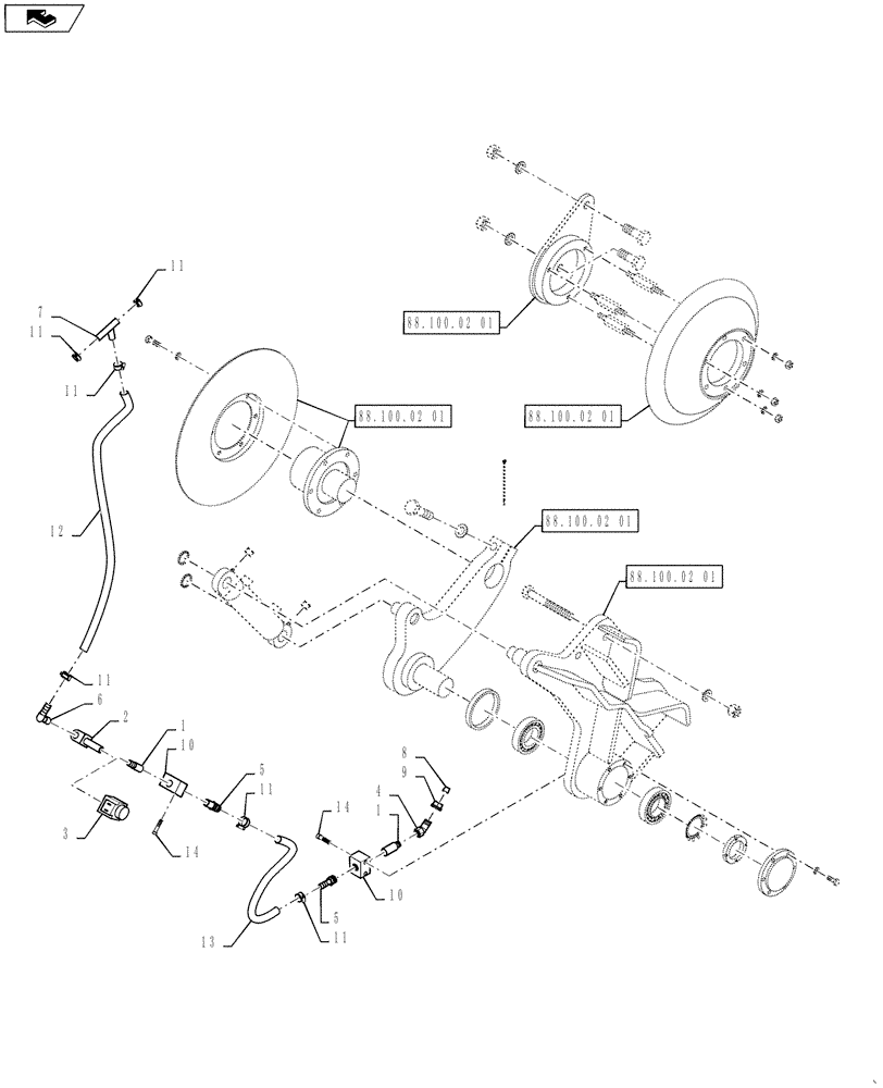 Схема запчастей Case DV207 - (88.100.02[02]) - EDGE CUTTER SPRINKLING SYSTEM (88) - ACCESSORIES