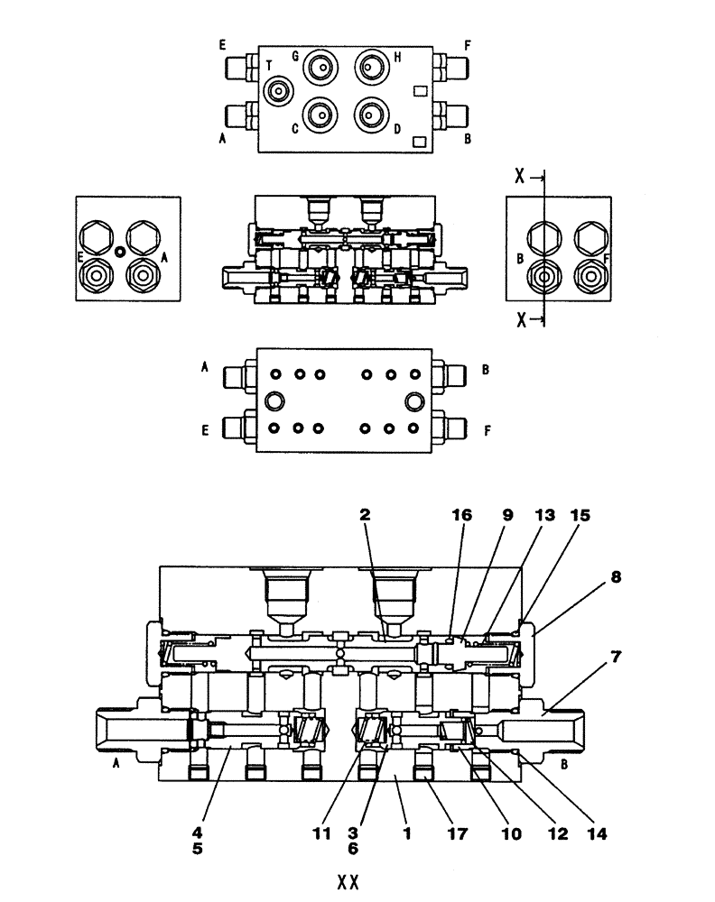 Схема запчастей Case CX350 - (08-189-05[01]) - VALVE, CUSHION - PILOT - WITHOUT VALVE, PRESSURE RELIEF (08) - HYDRAULICS