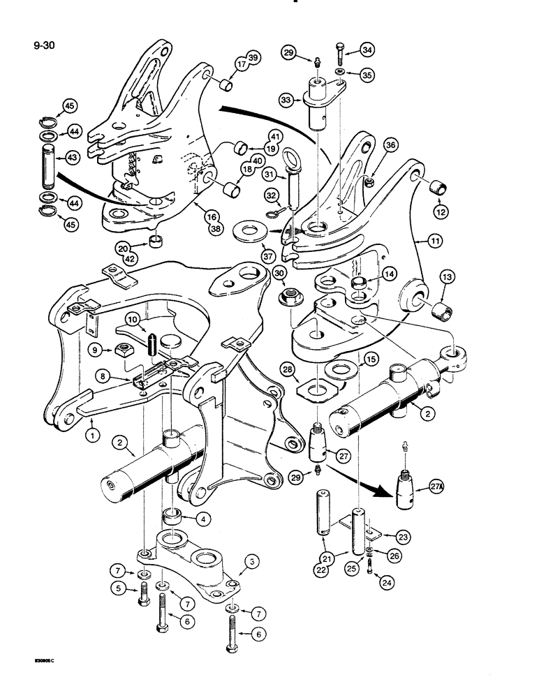 Схема запчастей Case 35C - (9-30) - SWING CYLINDERS AND SWING TOWER (09) - CHASSIS/ATTACHMENTS
