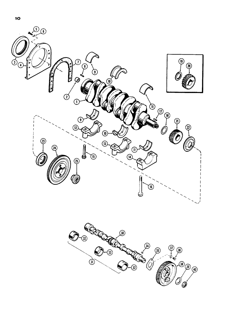 Схема запчастей Case 450 - (010) - CRANKSHAFT, (188) SPARK IGNITION ENGINE (01) - ENGINE