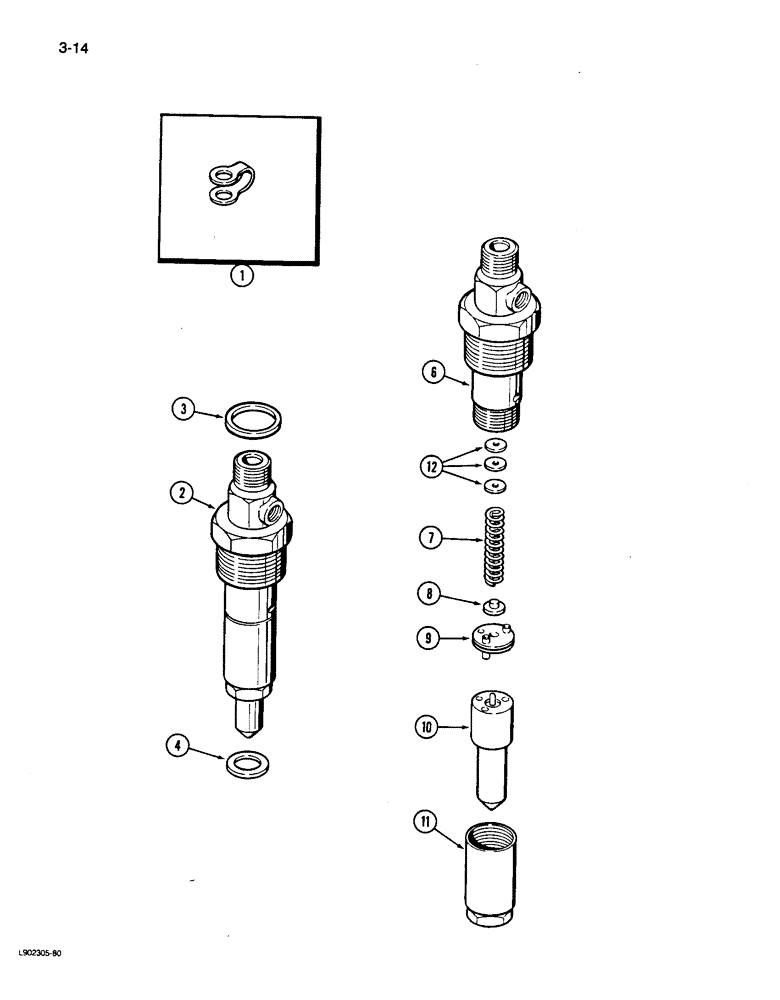 Схема запчастей Case 650 - (3-14) - FUEL INJECTION NOZZLE, 4T-390 ENGINE (03) - FUEL SYSTEM