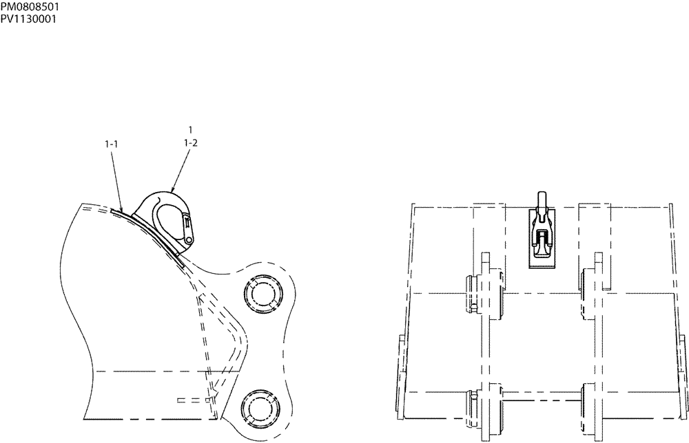 Схема запчастей Case CX27B - (05-009) - HOOK INSTAL P/N PV71F00002F1 (88) - ACCESSORIES
