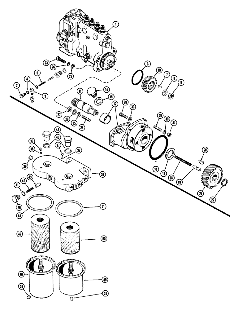 Схема запчастей Case 680CK - (034) - FUEL INJECTION PUMP AND DRIVE, (267) DIESEL ENGINE (10) - ENGINE