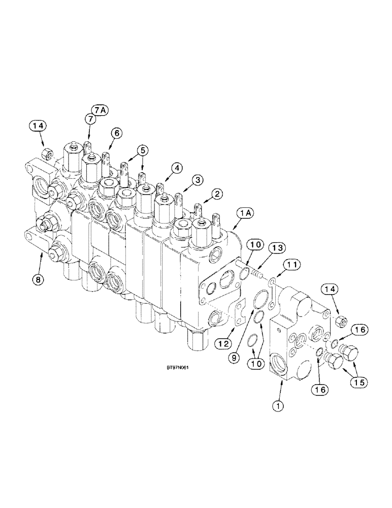 Схема запчастей Case 580L - (8-093A) - BACKHOE CONTROL VALVES, MODELS WITH EXTENDABLE DIPPER WITH AUXILIARY HYDRAULICS (08) - HYDRAULICS