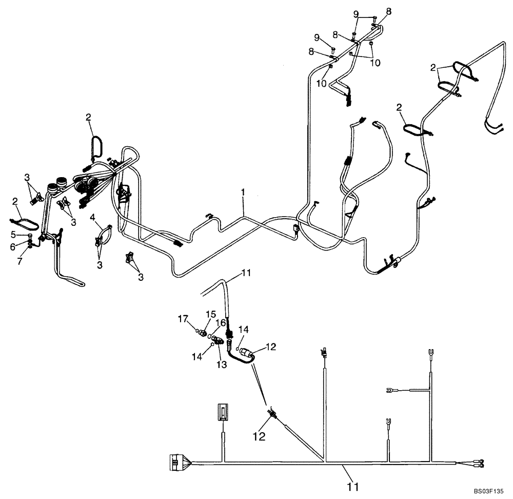 Схема запчастей Case 850K - (04-10) - HARNESS, ENGINE AND REAR WIRE HARNESS (04) - ELECTRICAL SYSTEMS