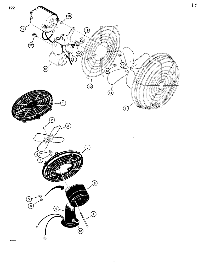 Схема запчастей Case 680G - (122) - L105826 AND L48971 CAB DEFROSTER (04) - ELECTRICAL SYSTEMS