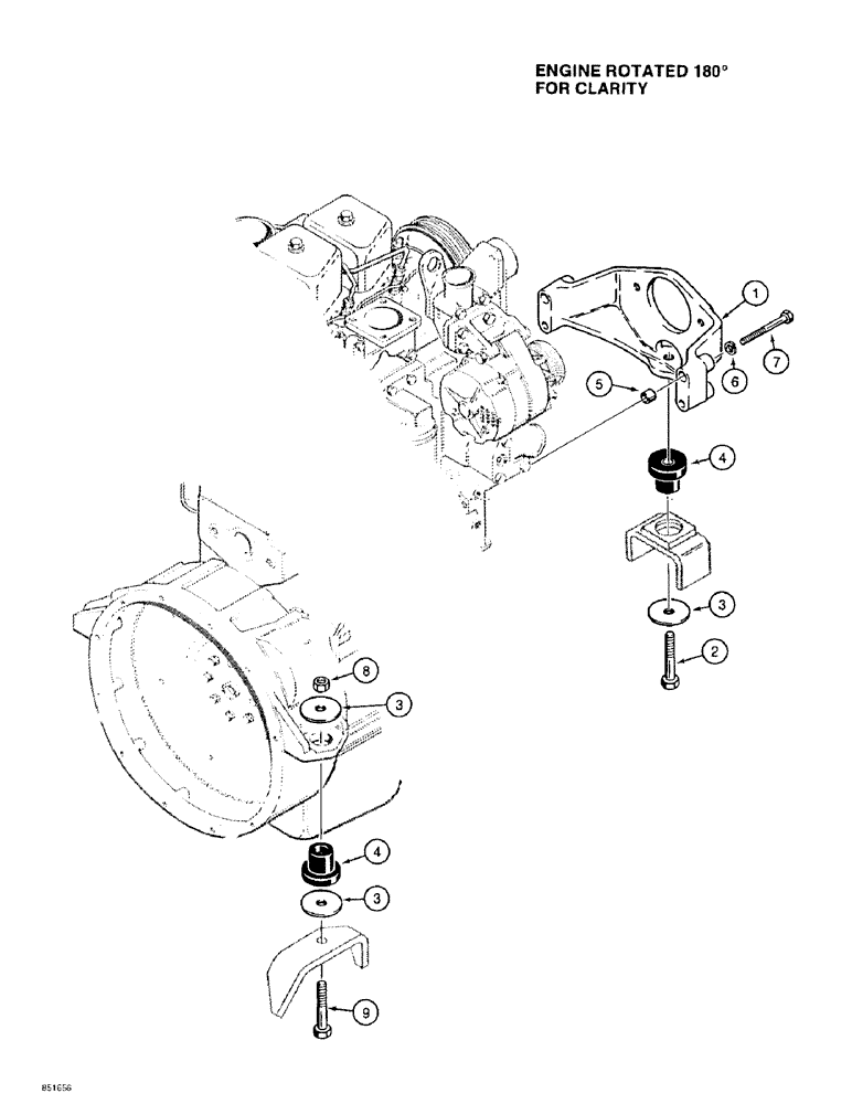 Схема запчастей Case 584E - (2-14) - ENGINE MOUNTING (02) - ENGINE