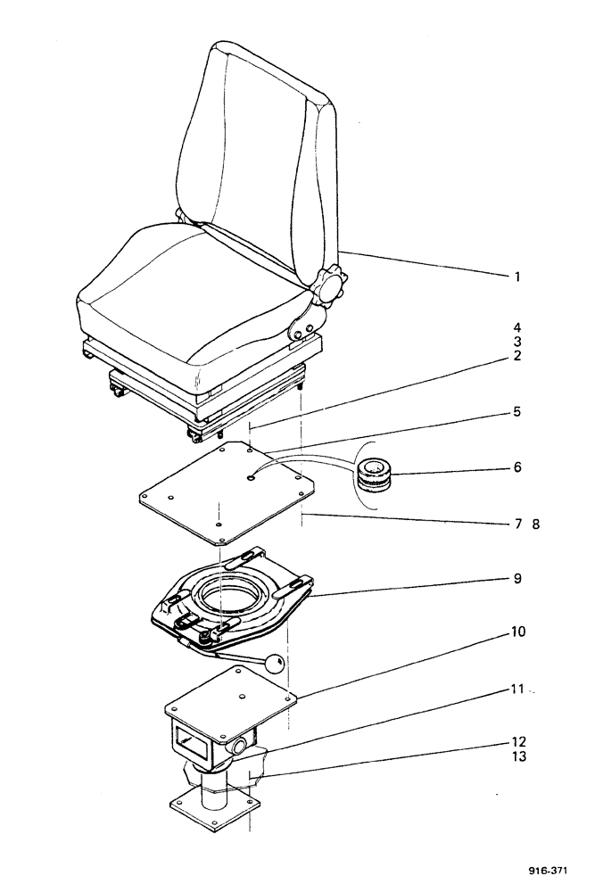 Схема запчастей Case 580F - (326) - SEAT AND POST, FOR SWEDEN (90) - PLATFORM, CAB, BODYWORK AND DECALS